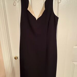 Ann Taylor Black and Cream Backless Dress